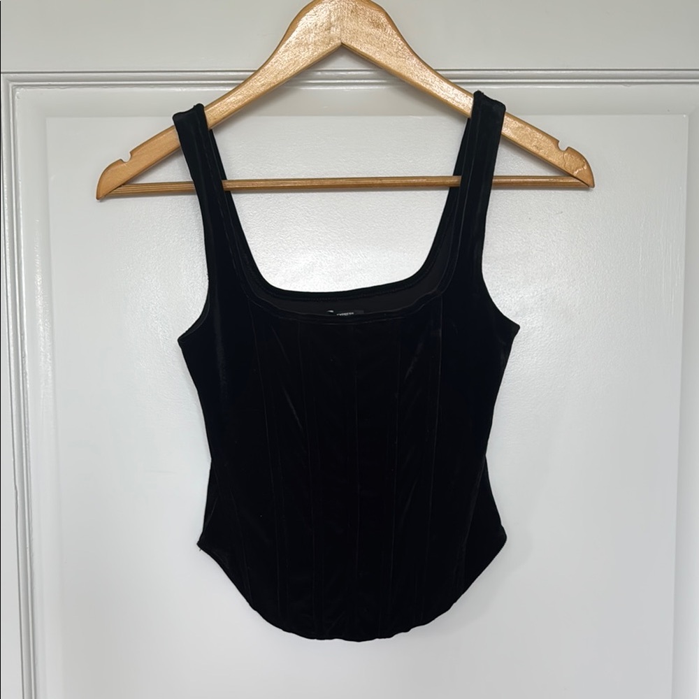 Elegant Black Velvet Women's Top